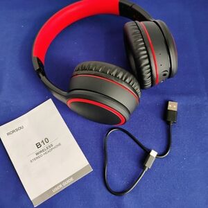 RORSOU B10 Wireless Headphones - Black and Red